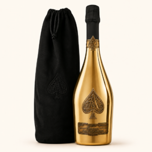 Bottiglia di Champagne Armand de Brignac Brut Gold con Velvet Bag originale 750 ml